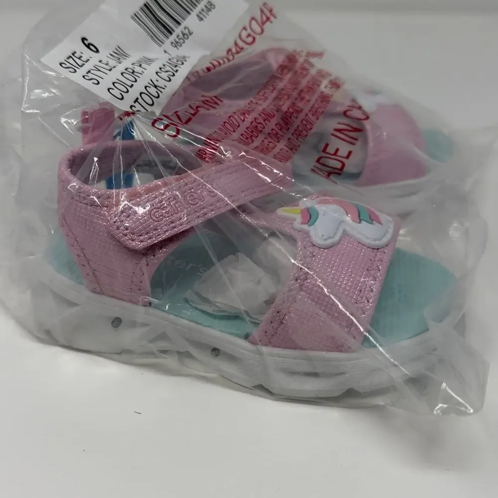 Carter's Jani Light Up Unicorn Sandals - Pink - 7 - New with tags